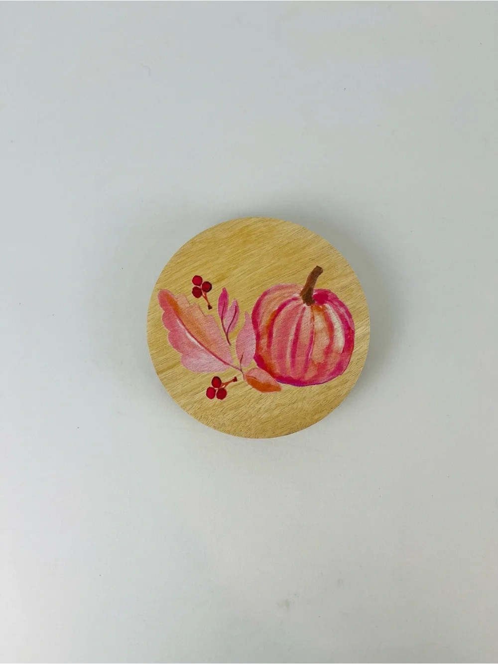 Sand + Fog Sand + Paws 2 Wick 12oz Candle Replacement Pumpkin Wood Lid Pink Tan